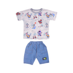 BOY S/S 2PC KNICKER SUIT MZS-25 2-3 YEAR BS-15 W/G Default Title - MamasJan KidsWear