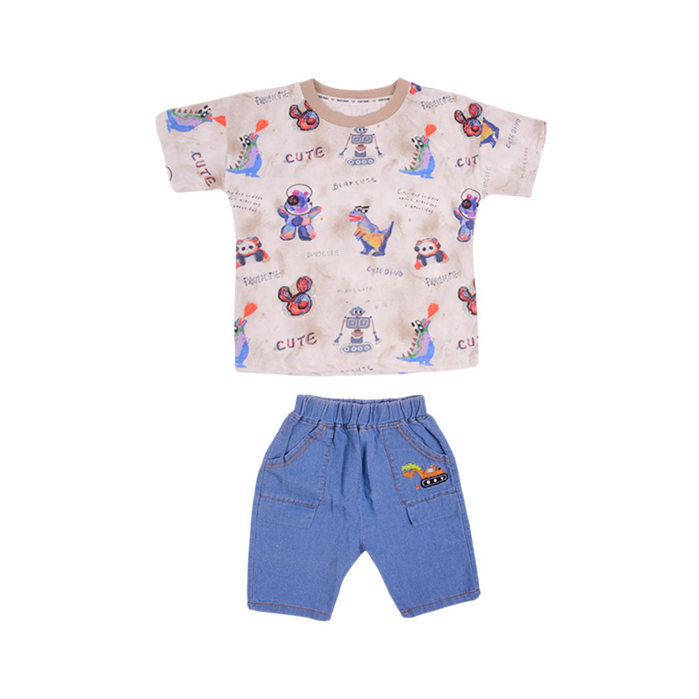 BOY S/S 2PC KNICKER SUIT MZS-25 3-4 YEAR BS-15 W/G Default Title - MamasJan KidsWear