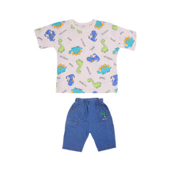 BOY S/S 2PC KNICKER SUIT MZS-25 4-5 YEAR BS-17 W/G Default Title - MamasJan KidsWear