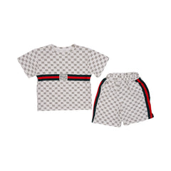 BOY S/S 2PC KNICKER SUIT MZS-25 3-4 YEAR BS-18 W/G Default Title - MamasJan KidsWear