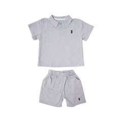 BOY S/S 2PC KNICKER SUIT MZS-25 2-3 YEAR SB-05 W/G Default Title - MamasJan KidsWear