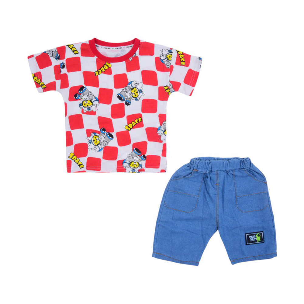 BOY S/S 2PC KNICKER SUIT MZS-25 2-3 YEAR SB-06 W/G Default Title - MamasJan KidsWear