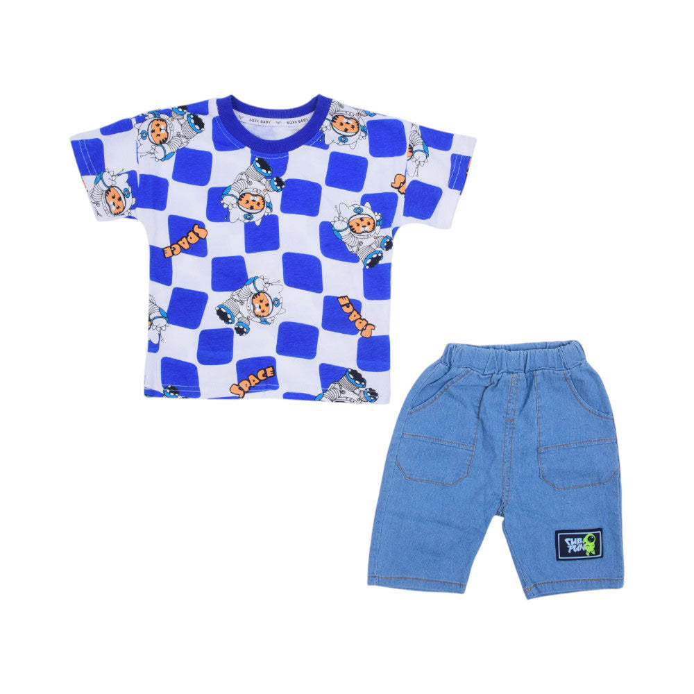 BOY S/S 2PC KNICKER SUIT MZS-25 3-4 YEAR SB-06 W/G Default Title - MamasJan KidsWear