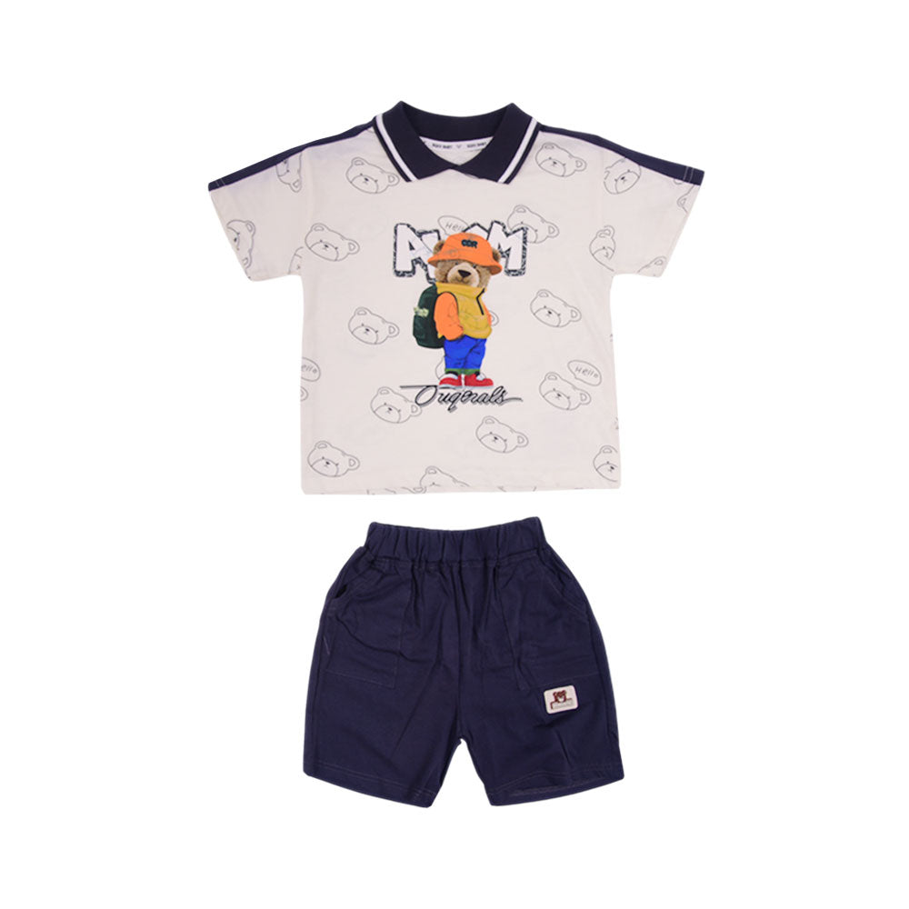 BOY S/S 2PC KNICKER SUIT MZS-25 3-4 YEAR 0105 W/G Default Title - MamasJan KidsWear