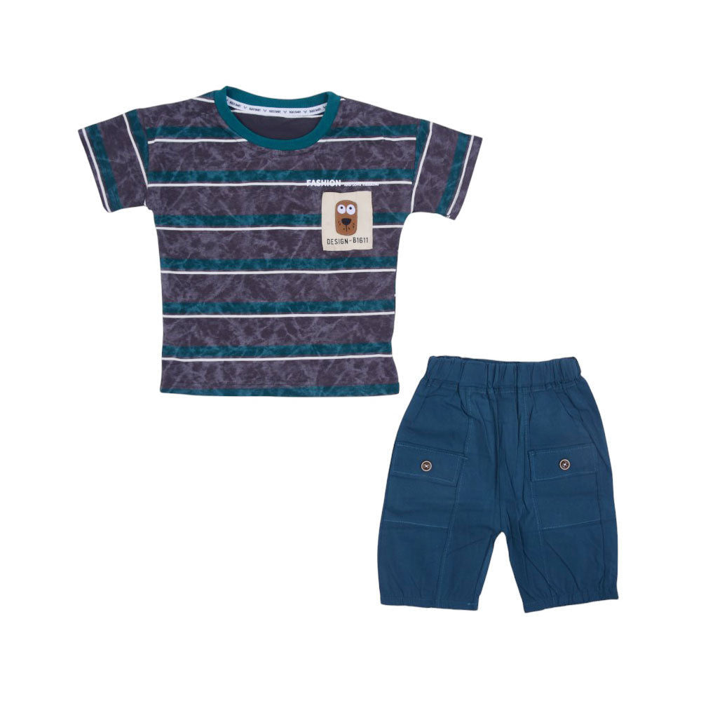 BOY S/S 2PC KNICKER SUIT MZS-25 3-4 YEAR 0108 W/G Default Title - MamasJan KidsWear