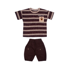 BOY S/S 2PC KNICKER SUIT MZS-25 4-5 YEAR 0108 W/G Default Title - MamasJan KidsWear
