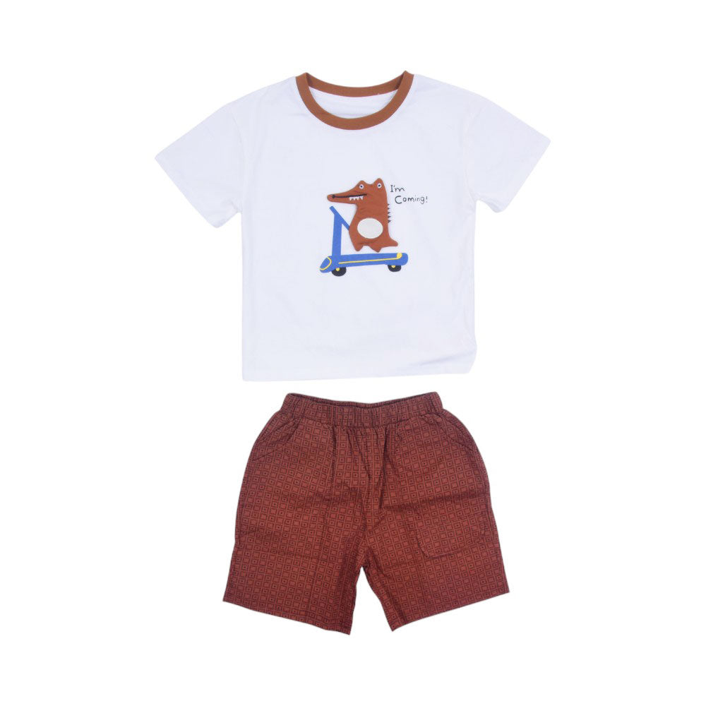 BOYS S/S 2PC KNICKER SUIT MZS-25 3-4 YEAR 22475 Default Title - MamasJan KidsWear