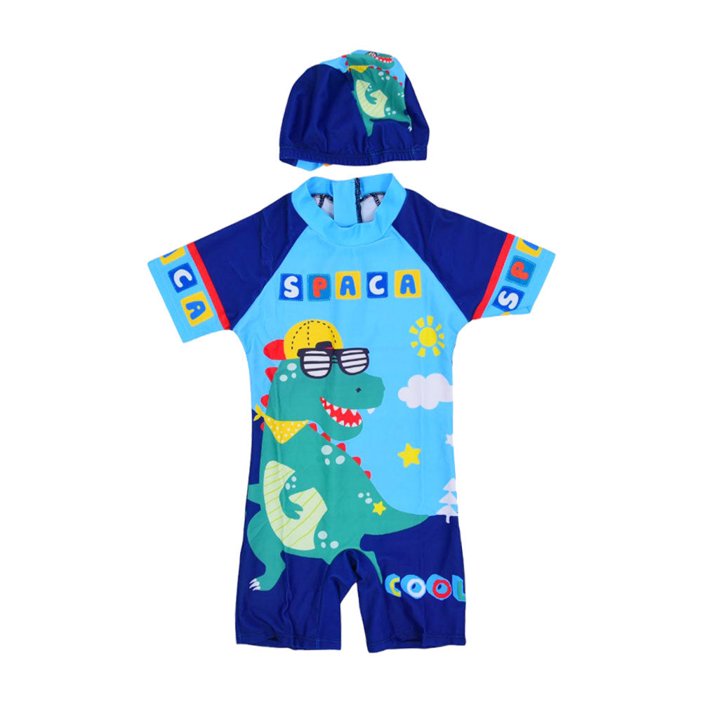 BOYS S/S 2PC SWIMMING COSTUME IR-25 4-5 YEAR SPN7010 Default Title - MamasJan KidsWear