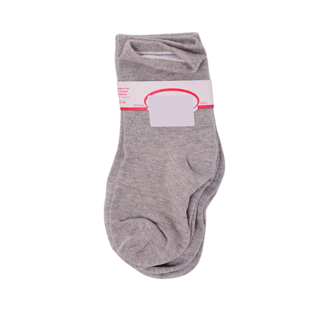 BABY 3PAIR SOCKS PLAIN GREY NICE&EASY MZS-25 2-5 YEAR 2326 Default Title - MamasJan KidsWear