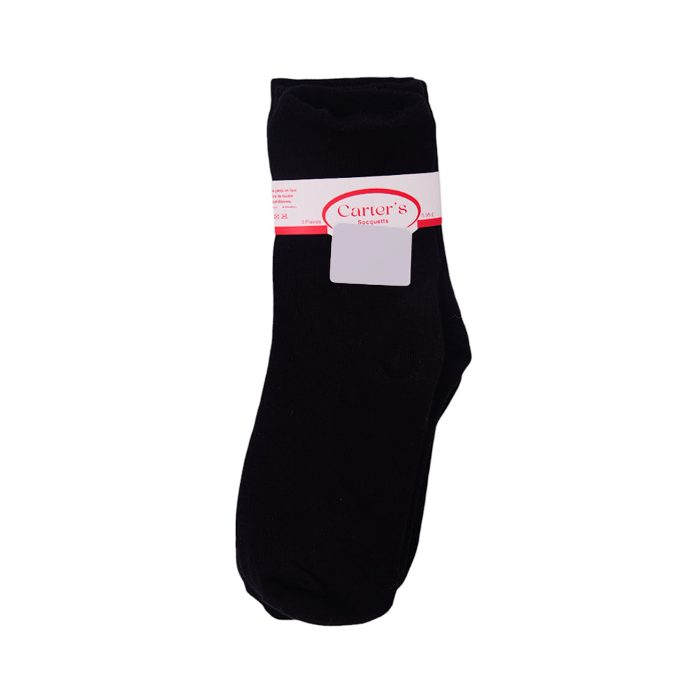 BABY 3PAIR SOCKS PLAIN BLACK NICE&EASY MZS-25 11-14 YEAR 313 Default Title - MamasJan KidsWear