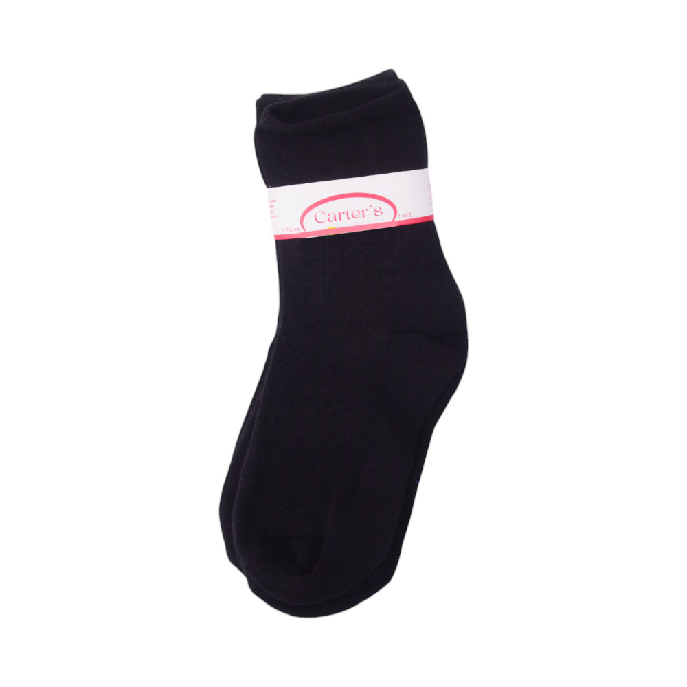 BABY 5PAIR SOCKS PLAIN BLACK NICE&EASY MZS-25 2-5 YEAR 2326 Default Title - MamasJan KidsWear