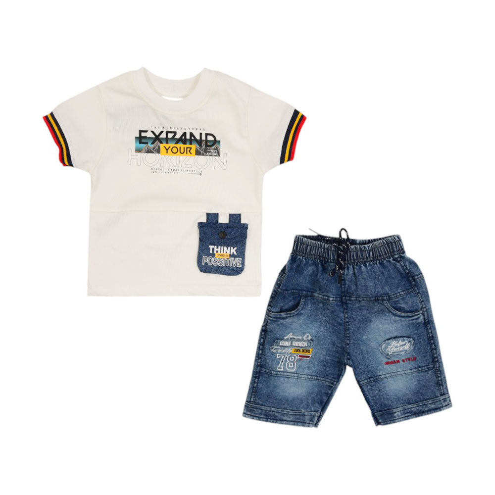 BOY S/S 2PC KNICKER SUIT Y/T MZS-25 12-18M 5020 Default Title - MamasJan KidsWear