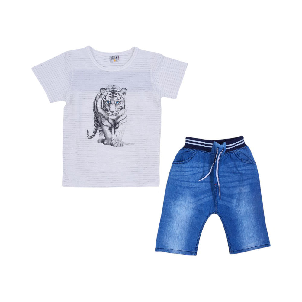 BOY S/S 2PC KNICKER SUIT Y/T MZS-25 12-18M R-01 Default Title - MamasJan KidsWear