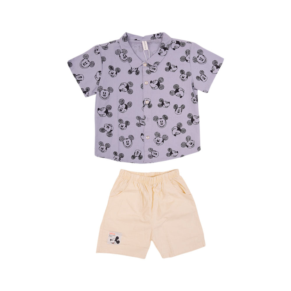 BOY S/S 2PC KNICKER SUIT Y/T MZS-25 3-4 YEAR 33 Default Title - MamasJan KidsWear