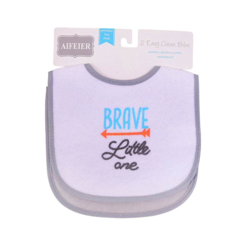 BABY BIBS 2PC BAG PLASTIC MZS-25 2319 Y/T Default Title - MamasJan KidsWear