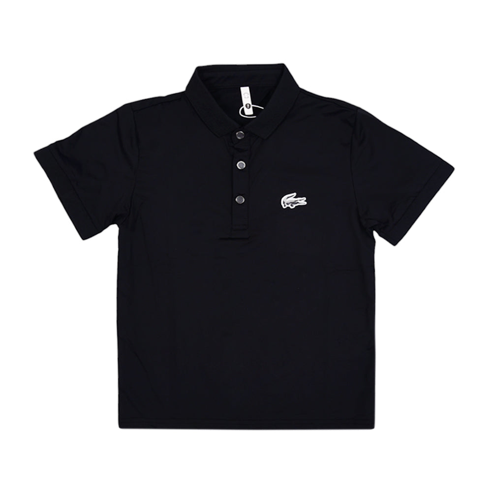 BOY S/S POLO T-SHIRT BRANDED BLACK MZS-25 3-4 YEAR 9031 M/G Default Title - MamasJan KidsWear
