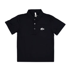 BOY S/S POLO T-SHIRT BRANDED BLACK MZS-25 3-4 YEAR 9031 M/G Default Title - MamasJan KidsWear