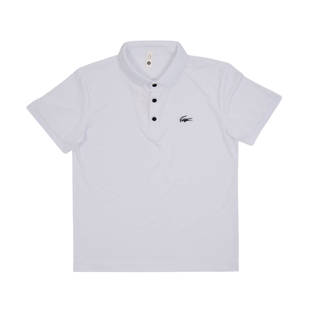 BOY S/S POLO T-SHIRT BRANDED WHITE MZS-25 5-6 YEAR 9031 M/G Default Title - MamasJan KidsWear