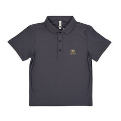 BOY S/S POLO T-SHIRT BRANDED GREY MZS-25 3-4 YEAR 7095 M/G Default Title - MamasJan KidsWear