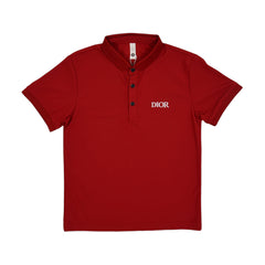 BOY S/S POLO T-SHIRT BRANDED MEHROON MZS-25 4-5 YEAR 7125 M/ Default Title - MamasJan KidsWear