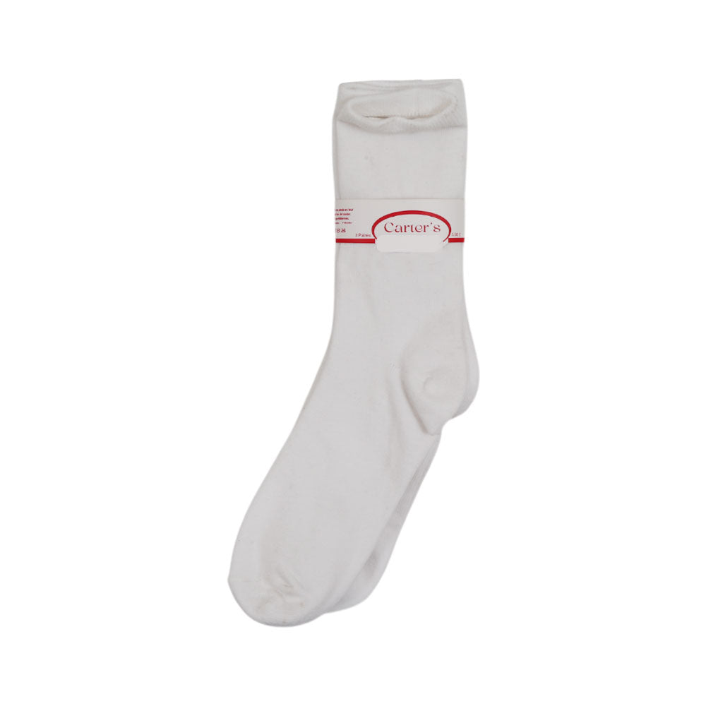 BABY 3PAIR SOCKS PLAIN WHITE NICE&EASY MZS-25 11-14 YEAR 313 Default Title - MamasJan KidsWear
