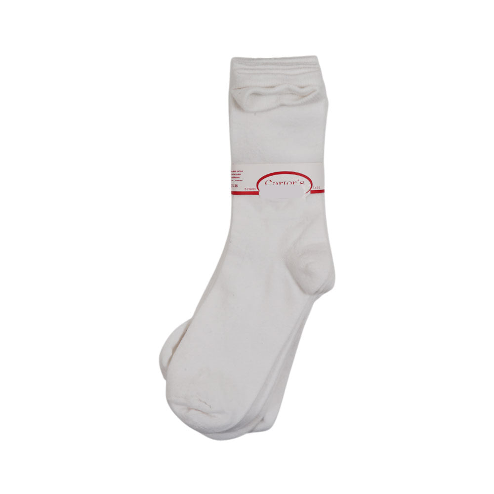 BABY 5PAIR SOCKS PLAIN WHITE NICE&EASY MZS-25 6-10 YEAR 2730 Default Title - MamasJan KidsWear