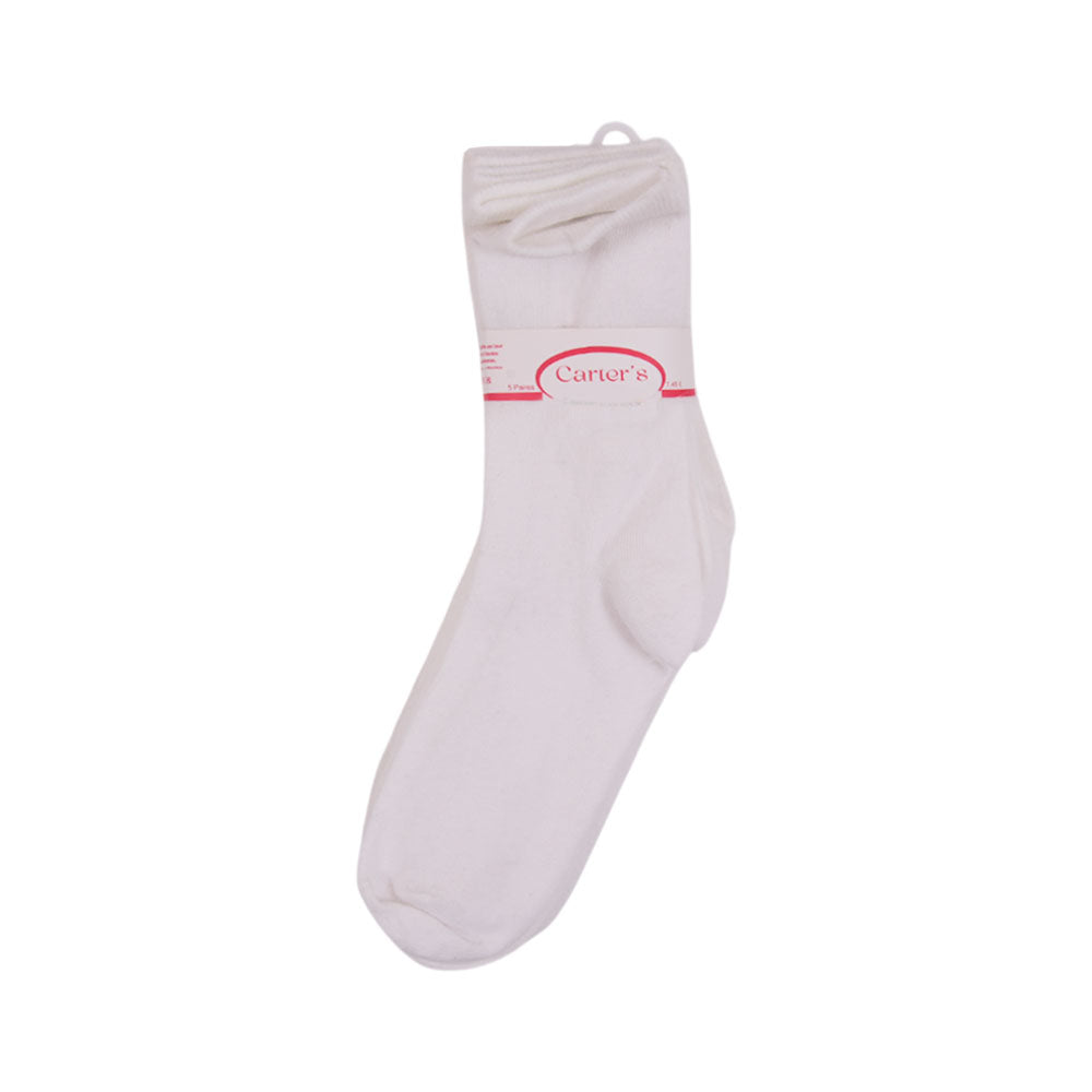 BABY 5PAIR SOCKS PLAIN WHITE NICE&EASY MZS-25 11-14 YEAR 313 Default Title - MamasJan KidsWear