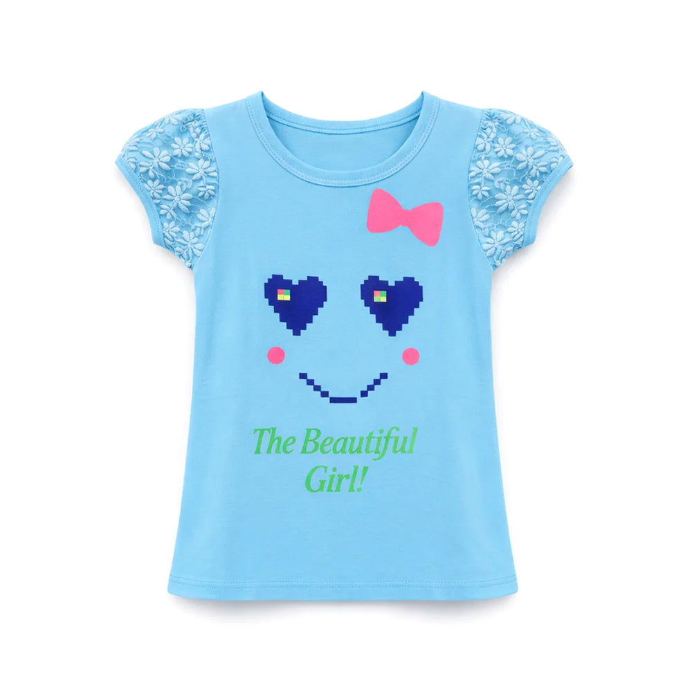 GIRLS S/S BLOUSE NZS-25 4-5 YEAR 02 W.G Default Title - MamasJan KidsWear