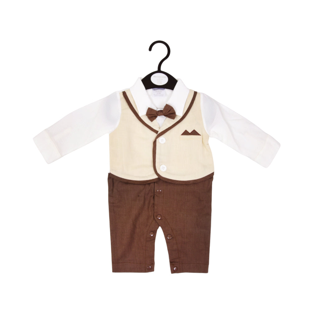 BOYS L/S 2PC ROMPER OSB IRW-25 0-3M 281-027 THAI Default Title - MamasJan KidsWear