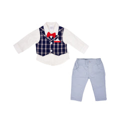 BOYS L/S 3PC PAJAMA SUIT OSB IRW-25 0-3M 281-039 THAI Default Title - MamasJan KidsWear