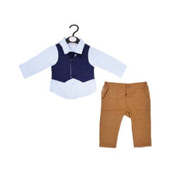 BOYS L/S 3PC PAJAMA SUIT OSB IRW-25 0-3M 281-040 THAI Default Title - MamasJan KidsWear