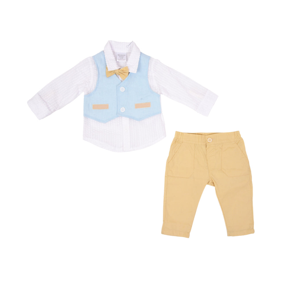 BOYS L/S 3PC PAJAMA SUIT OSB IRW-25 0-3M 281-042 THAI Default Title - MamasJan KidsWear