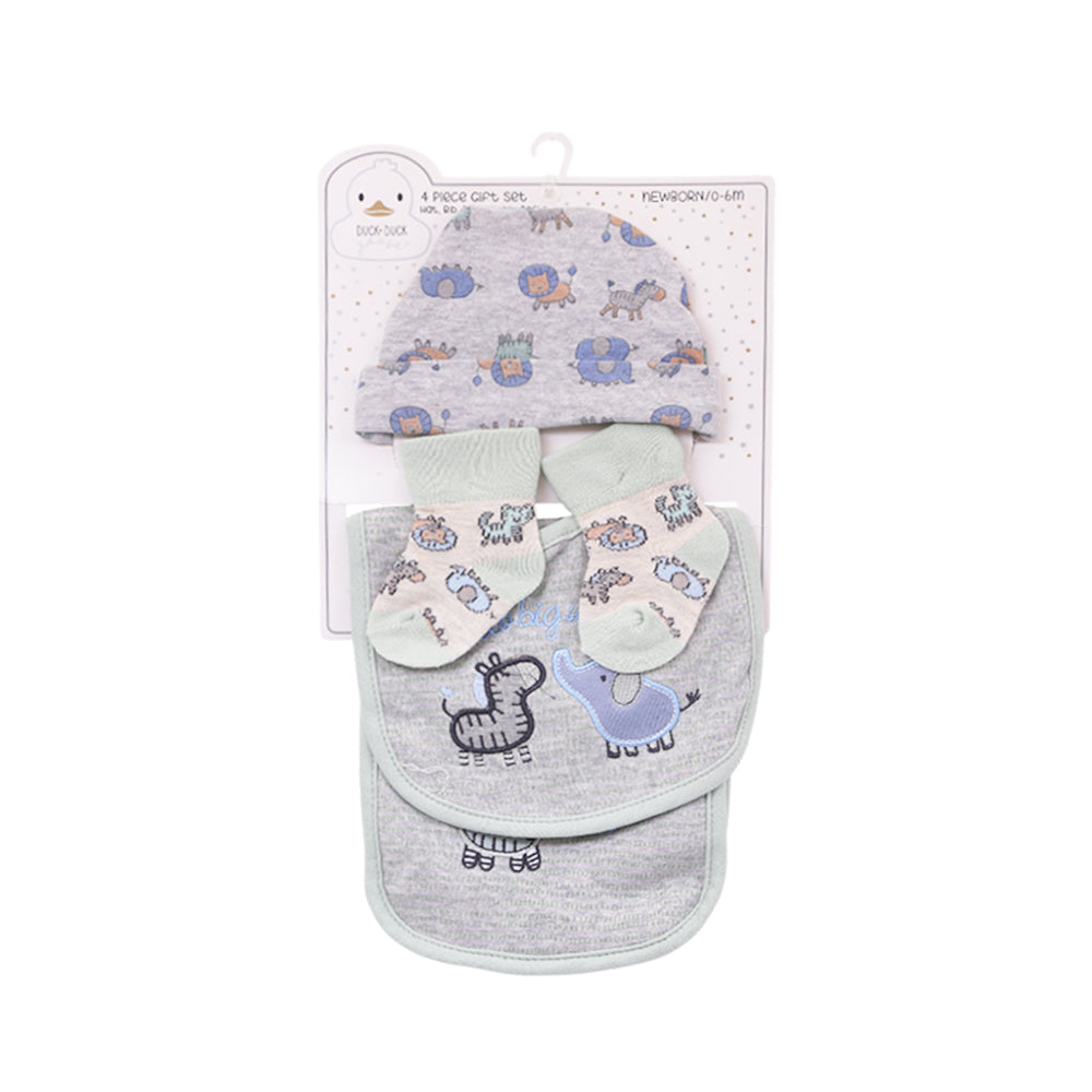 BABY 4PC CAP BIB SET NZW-25 96691 Default Title - MamasJan KidsWear