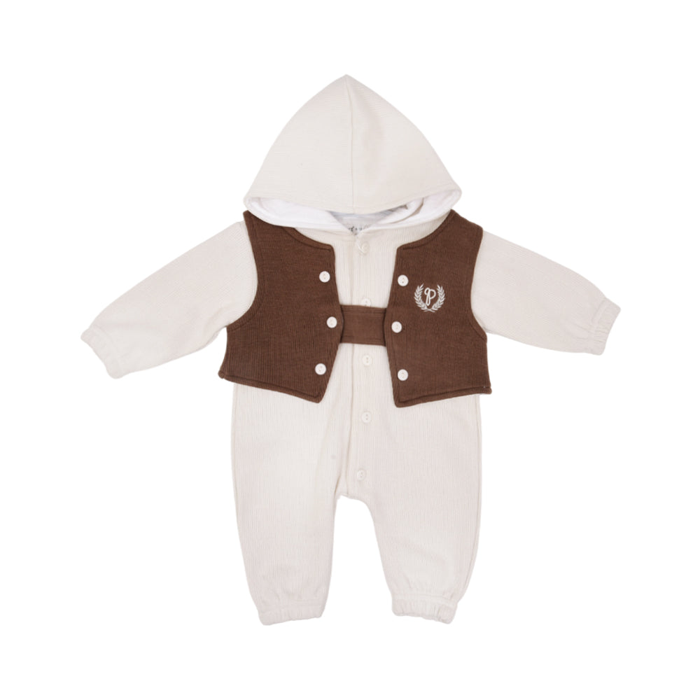 BOYS L/S 2PC ROMPER HOODED O.S.B NZW-25 9-12 M 814 Default Title - MamasJan KidsWear