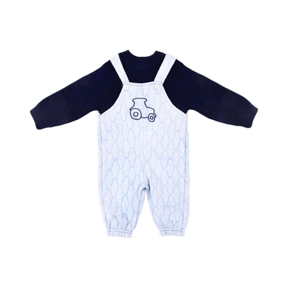 BOYS L/S 2PC ROMPER HOODED O.S.B NZW-25 6-9 M 610 Default Title - MamasJan KidsWear