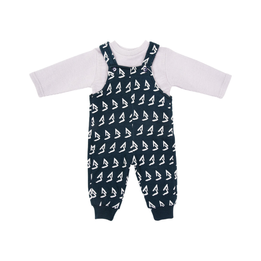 BOYS L/S 2PC ROMPER HOODED O.S.B NZW-25 9-12 M 622 Default Title - MamasJan KidsWear