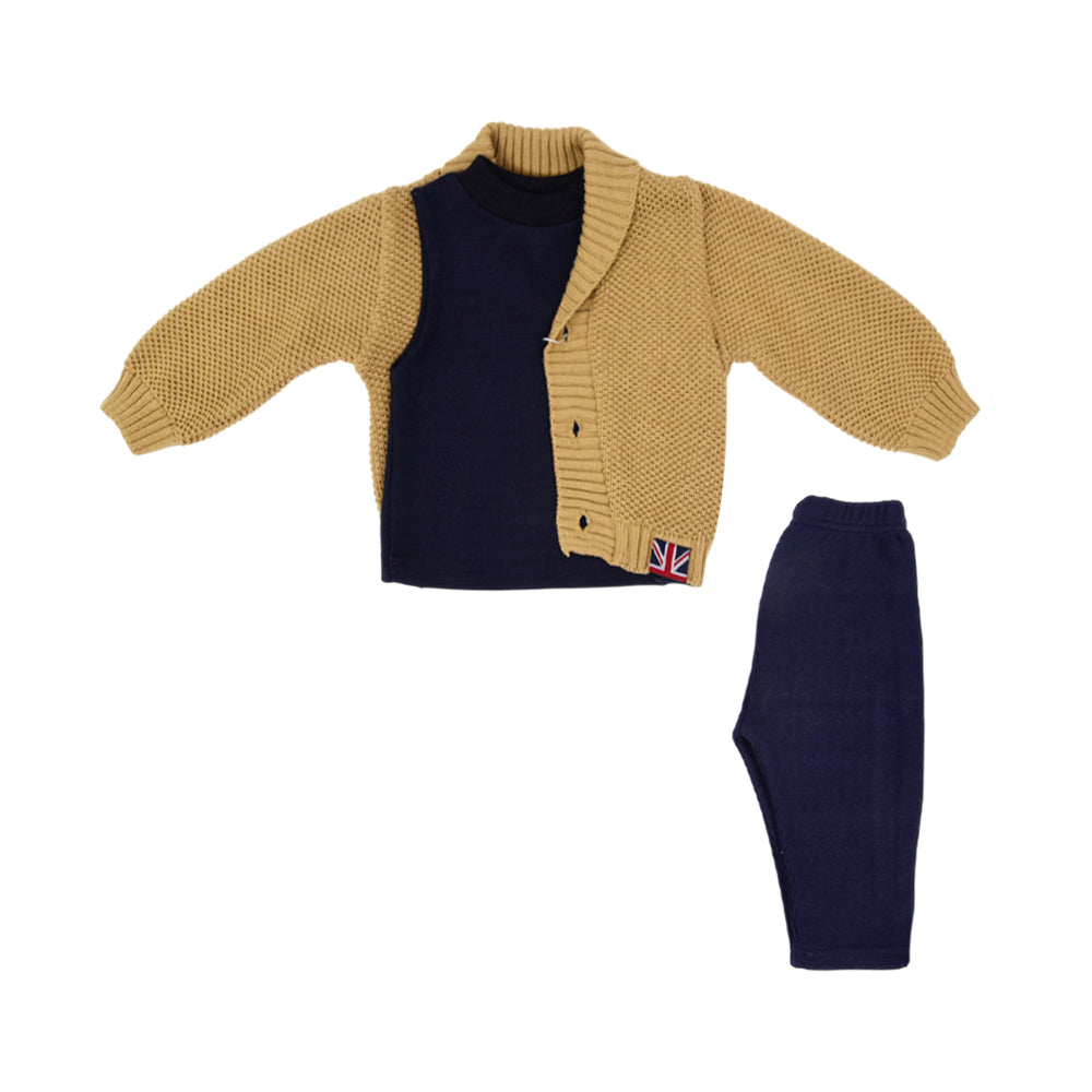 BOYS L/S 3PC PAJAMA SUIT NZW-25 3-6 M 1044 Default Title - MamasJan KidsWear