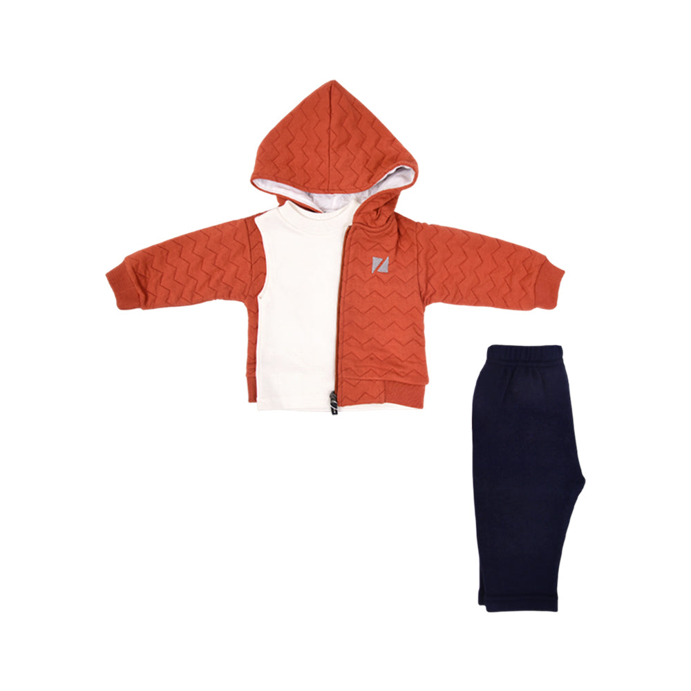 BOYS L/S 3PC PAJAMA SUIT HOODED NZW-25 9-12 M 1056 Default Title - MamasJan KidsWear