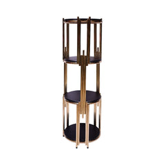 FLOWER STAND GOLDEN FL 4 SHELF ROUND Default Title - MamasJan Household