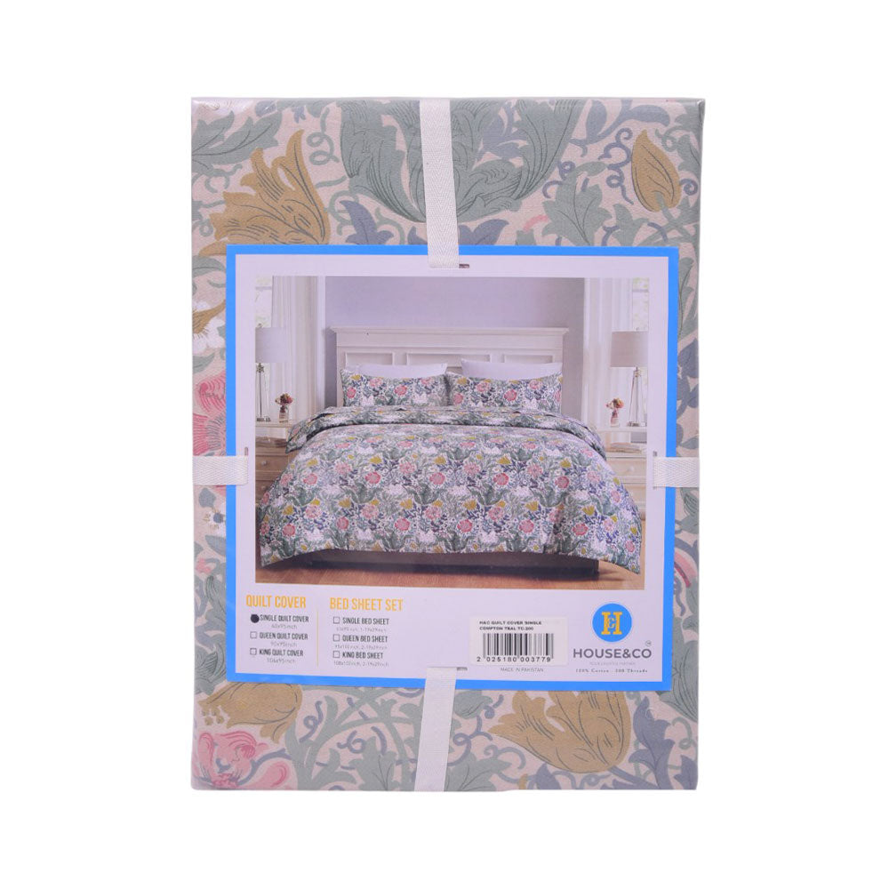 House & Co QUILT COVER SINGLE COMPTON TEALTC-200 Default Title - MamasJan Household