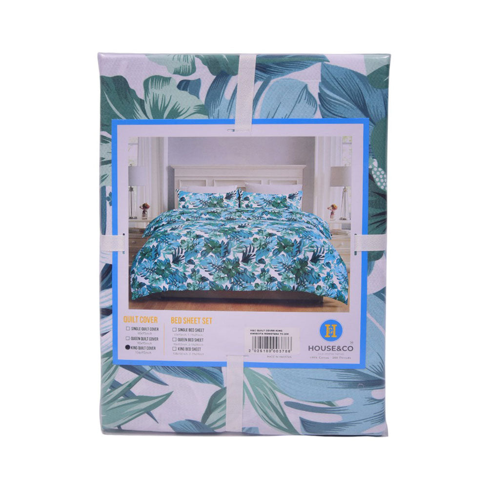 House & Co QUILT COVER KING KWIECITA MONSTERATC-200 Default Title - MamasJan Household