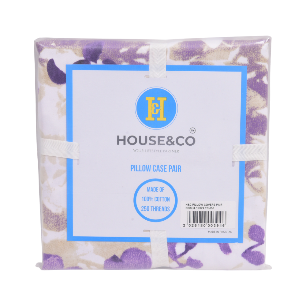 House & Co PILLOW COVERS PAIR NOSHA 19X29 TC-250 Default Title - MamasJan Household