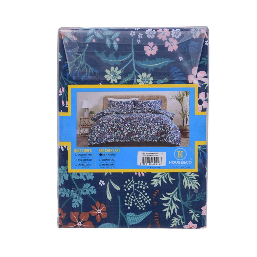 House & Co BED SHEET SINGLE LEAF MAIN VERSION TC-250 Default Title - MamasJan Household