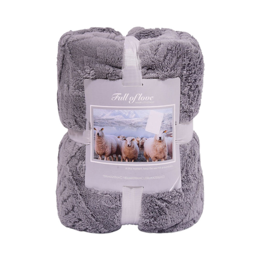FLEECE BLANKET IR DARK-GREY 62301-3 Default Title - MamasJan Household