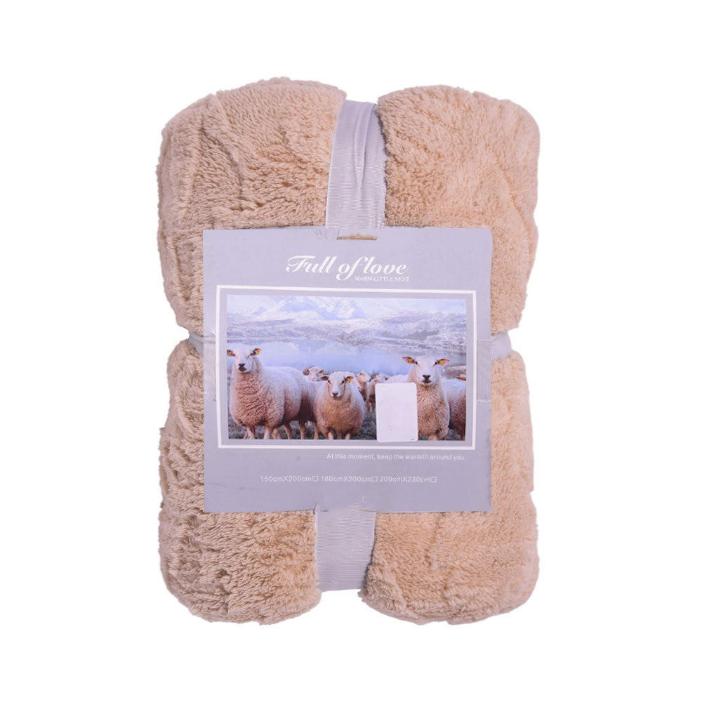 FLEECE BLANKET IR LIGHT-BEIGE 62301-3 Default Title - MamasJan Household