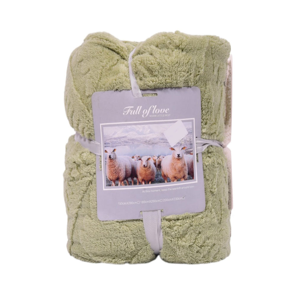 FLEECE BLANKET IR LIGHT-GREEN 62301-3 Default Title - MamasJan Household