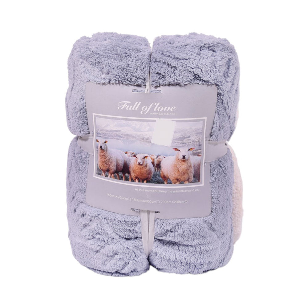 FLEECE BLANKET IR MEDIUM-BLUE 62301-3 Default Title - MamasJan Household