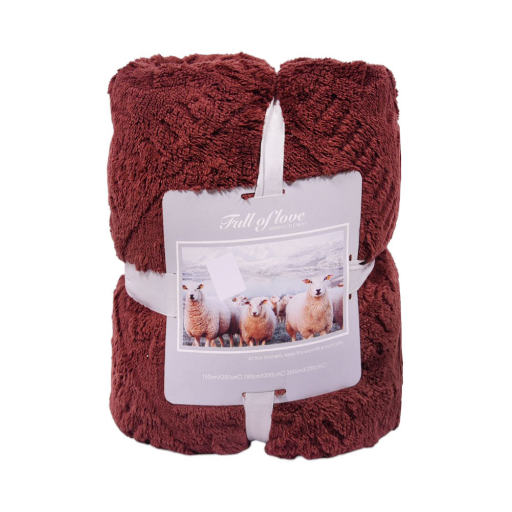 FLEECE BLANKET IR BROWN 62301-3 Default Title - MamasJan Household