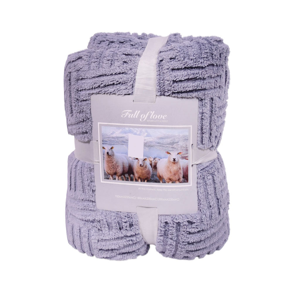 FLEECE BLANKET IR LIGHT-GREY 62301-4 Default Title - MamasJan Household
