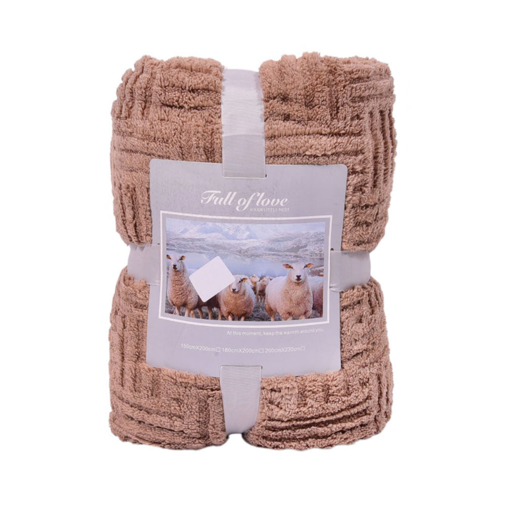 FLEECE BLANKET IR BEIGE 62301-4 Default Title - MamasJan Household